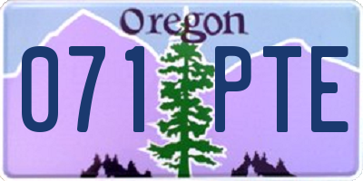 OR license plate 071PTE