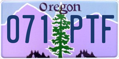 OR license plate 071PTF