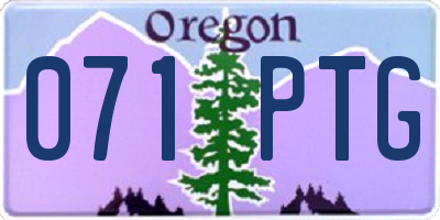 OR license plate 071PTG