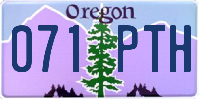 OR license plate 071PTH