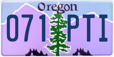 OR license plate 071PTI