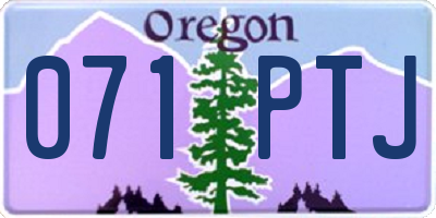 OR license plate 071PTJ
