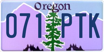 OR license plate 071PTK