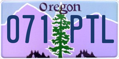 OR license plate 071PTL