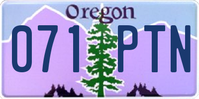 OR license plate 071PTN