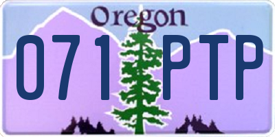 OR license plate 071PTP