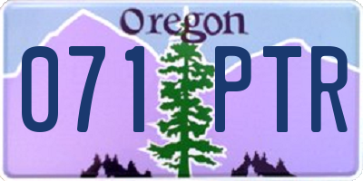 OR license plate 071PTR