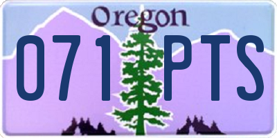 OR license plate 071PTS