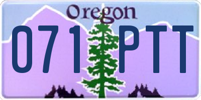 OR license plate 071PTT
