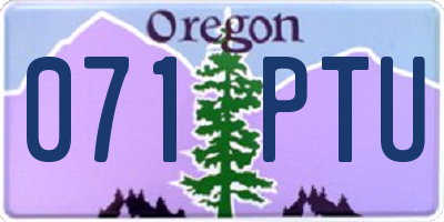 OR license plate 071PTU