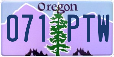 OR license plate 071PTW