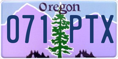 OR license plate 071PTX