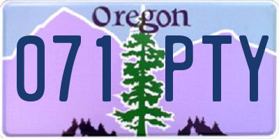OR license plate 071PTY