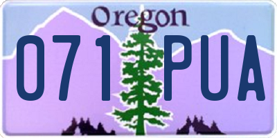 OR license plate 071PUA