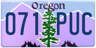 OR license plate 071PUC