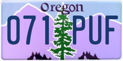 OR license plate 071PUF