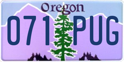 OR license plate 071PUG