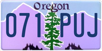OR license plate 071PUJ