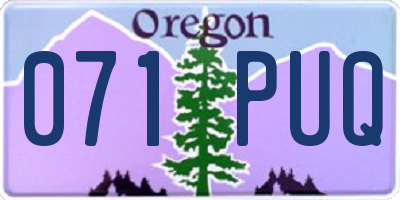 OR license plate 071PUQ