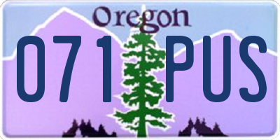 OR license plate 071PUS