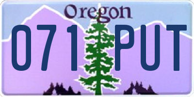 OR license plate 071PUT