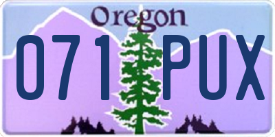 OR license plate 071PUX