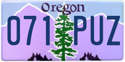 OR license plate 071PUZ