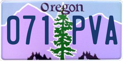 OR license plate 071PVA