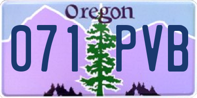 OR license plate 071PVB