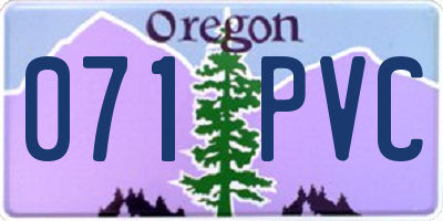 OR license plate 071PVC