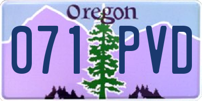 OR license plate 071PVD