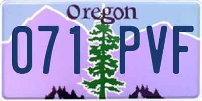 OR license plate 071PVF
