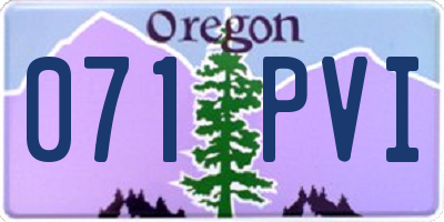 OR license plate 071PVI