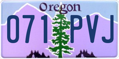 OR license plate 071PVJ