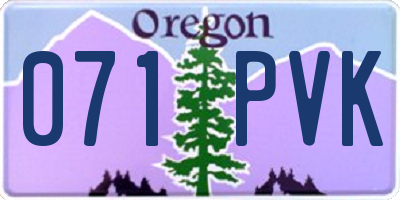 OR license plate 071PVK