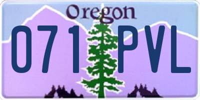 OR license plate 071PVL