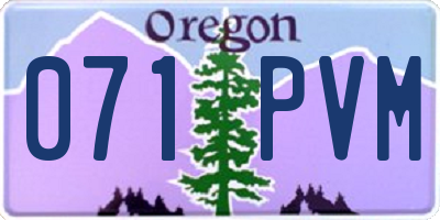 OR license plate 071PVM
