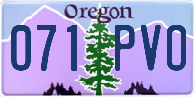 OR license plate 071PVO