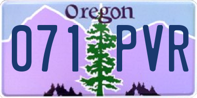 OR license plate 071PVR