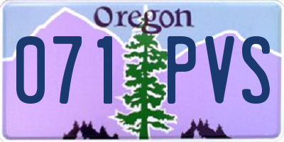 OR license plate 071PVS