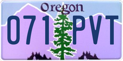 OR license plate 071PVT