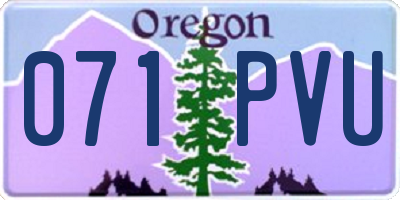 OR license plate 071PVU