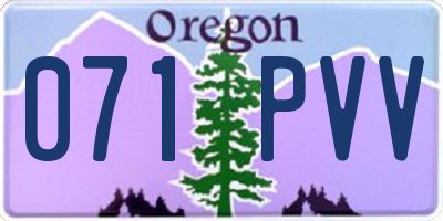 OR license plate 071PVV