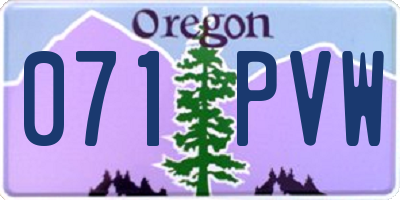 OR license plate 071PVW