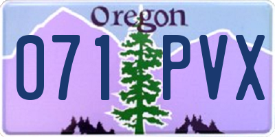 OR license plate 071PVX