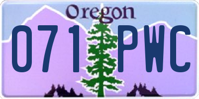 OR license plate 071PWC