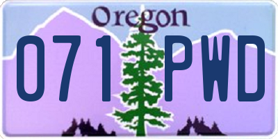 OR license plate 071PWD