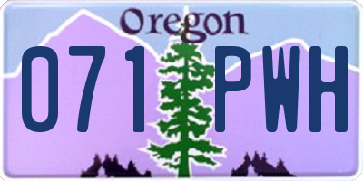 OR license plate 071PWH