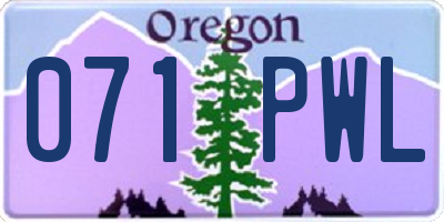 OR license plate 071PWL