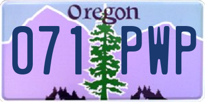 OR license plate 071PWP